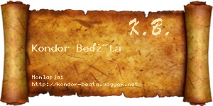 Kondor Beáta névjegykártya